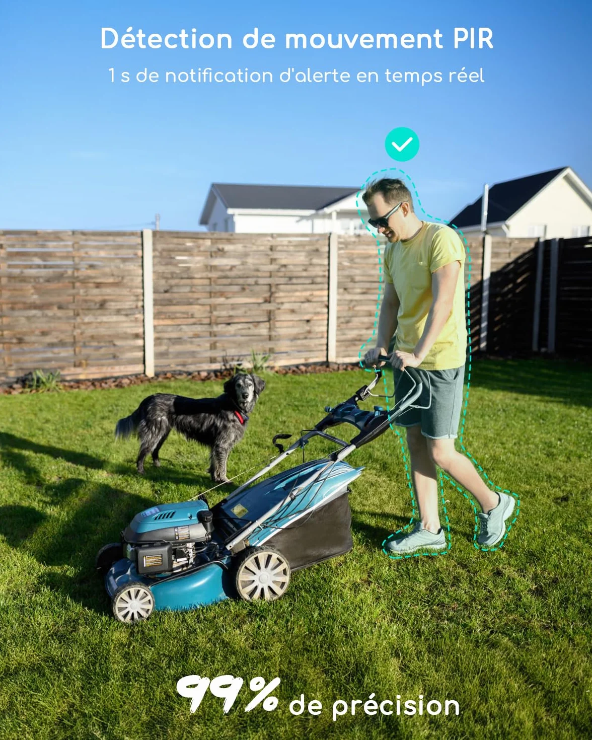 COOAU Caméra Surveillance WiFi Extérieure sans Fil 3MP 360° PTZ, Wi-Fi 6, Détection PIR, IP66