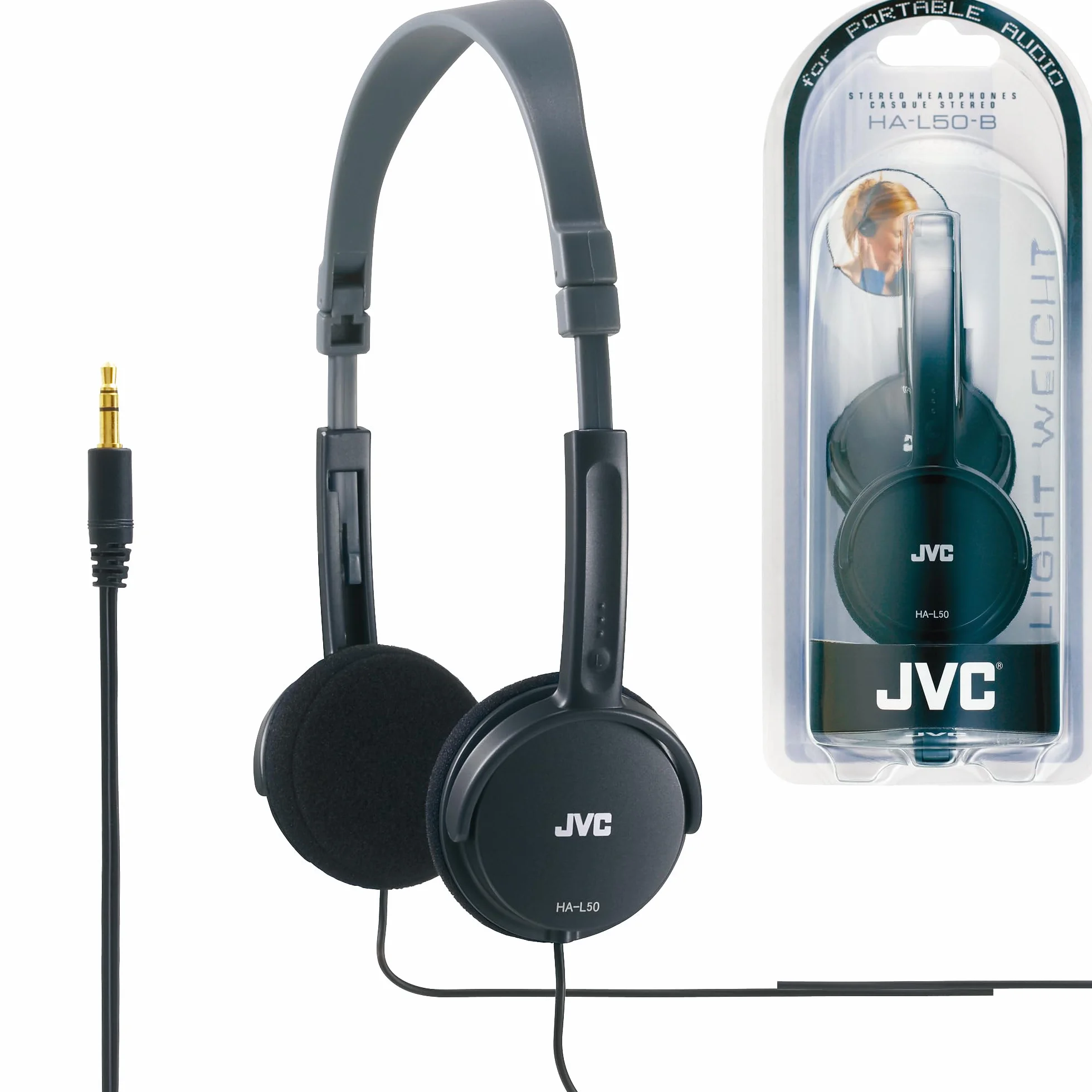 JVC HA L 50 B des écouteurs légers supplémentaires - design pliable noir