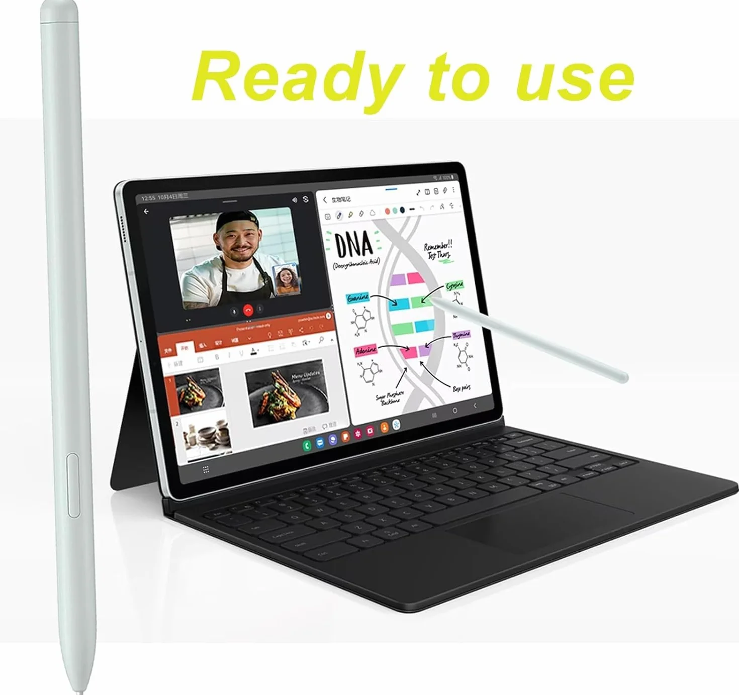 Stylet de Rechange Samsung Galaxy Tab S9 FE S9 FE+ SM-X510 SM-X516B avec Pointes de Stylo Menthe