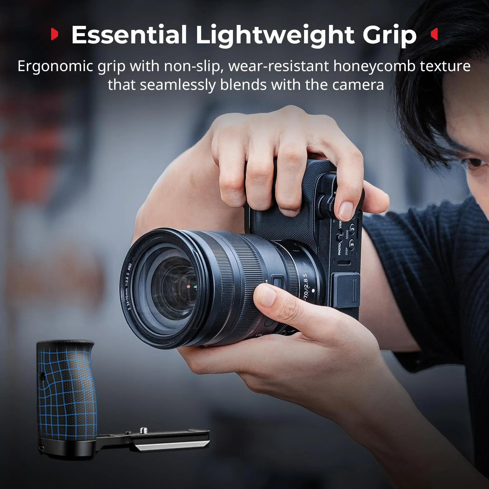 SMALLRIG Poignée en L pour Nikon ZR avec Grip Ergonomique en Silicone, Filetage 1/4", clé magnétique, Plaque de Fixation Rapide intégrée pour Arca, en Marche Rapide sur trépied, 5466