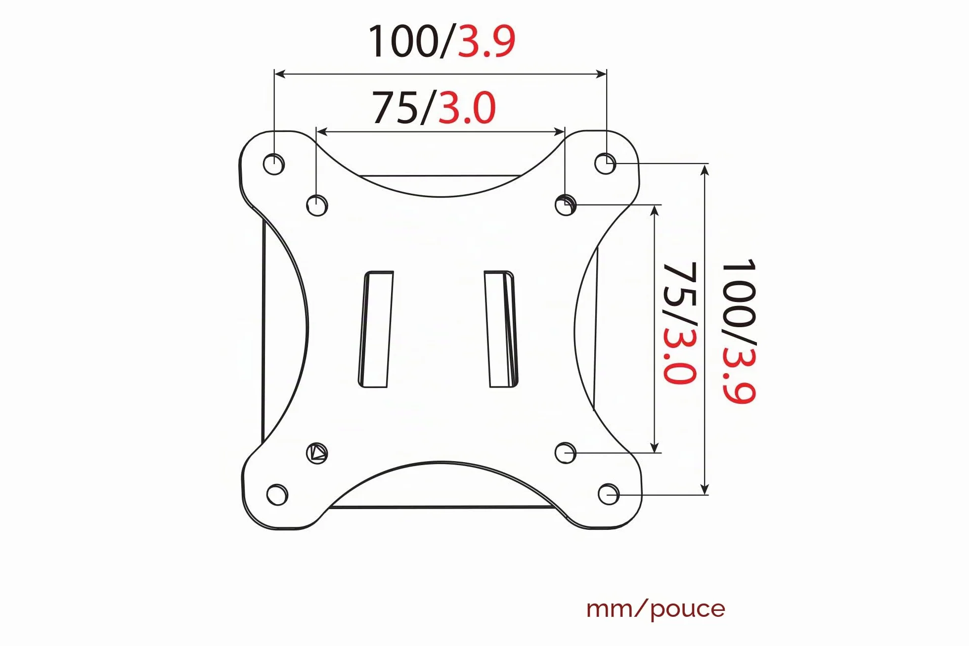 DIGITUS Support mural pour écran LCD / LED jusqu'à 81 cm (32 "), support de fixation, charge maximale de 18 kg, VESA max 100x100