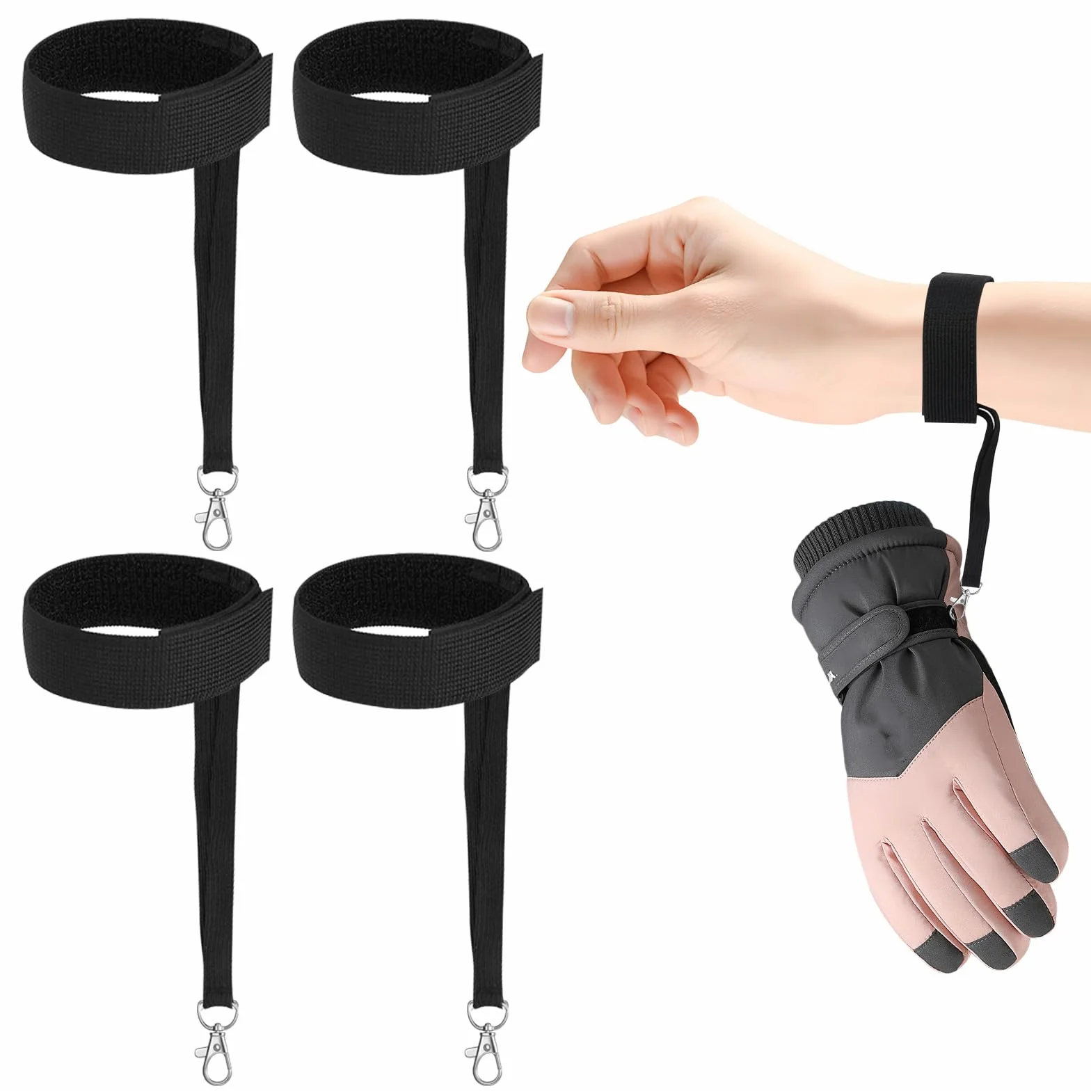 Gants de Ski d'hiver 4 pièces avec dragonne élastique pour Hommes Alpinisme Snowboard Plein air