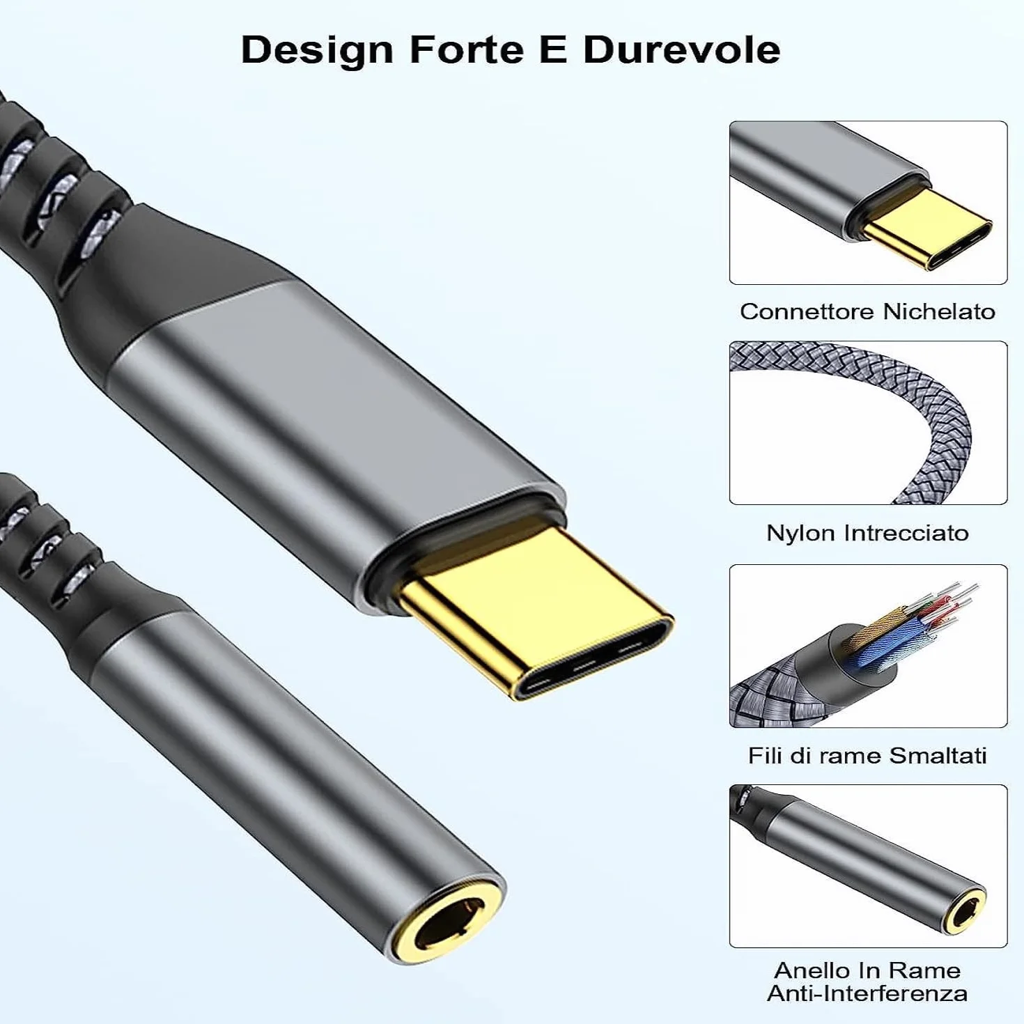 Adaptateur USB-C vers Jack avec DAC Compatible Samsung Xiaomi iPad