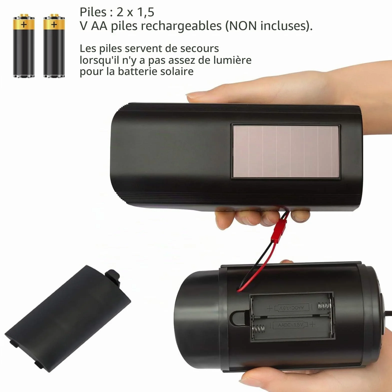 Lot De 2 Caméra Factice Extérieur, Caméra De Surveillance avec LED, Caméra Factice Extérieur, Caméra Factice Intérieur Extérieur Solaire, Caméras Factices avec LED, pour La Maison Et Le Bureau