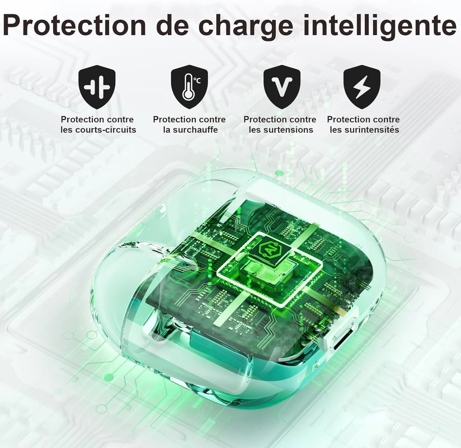 Étui de Chargement sans Fil Compatible AirPods 4, 450 mAh, Bluetooth