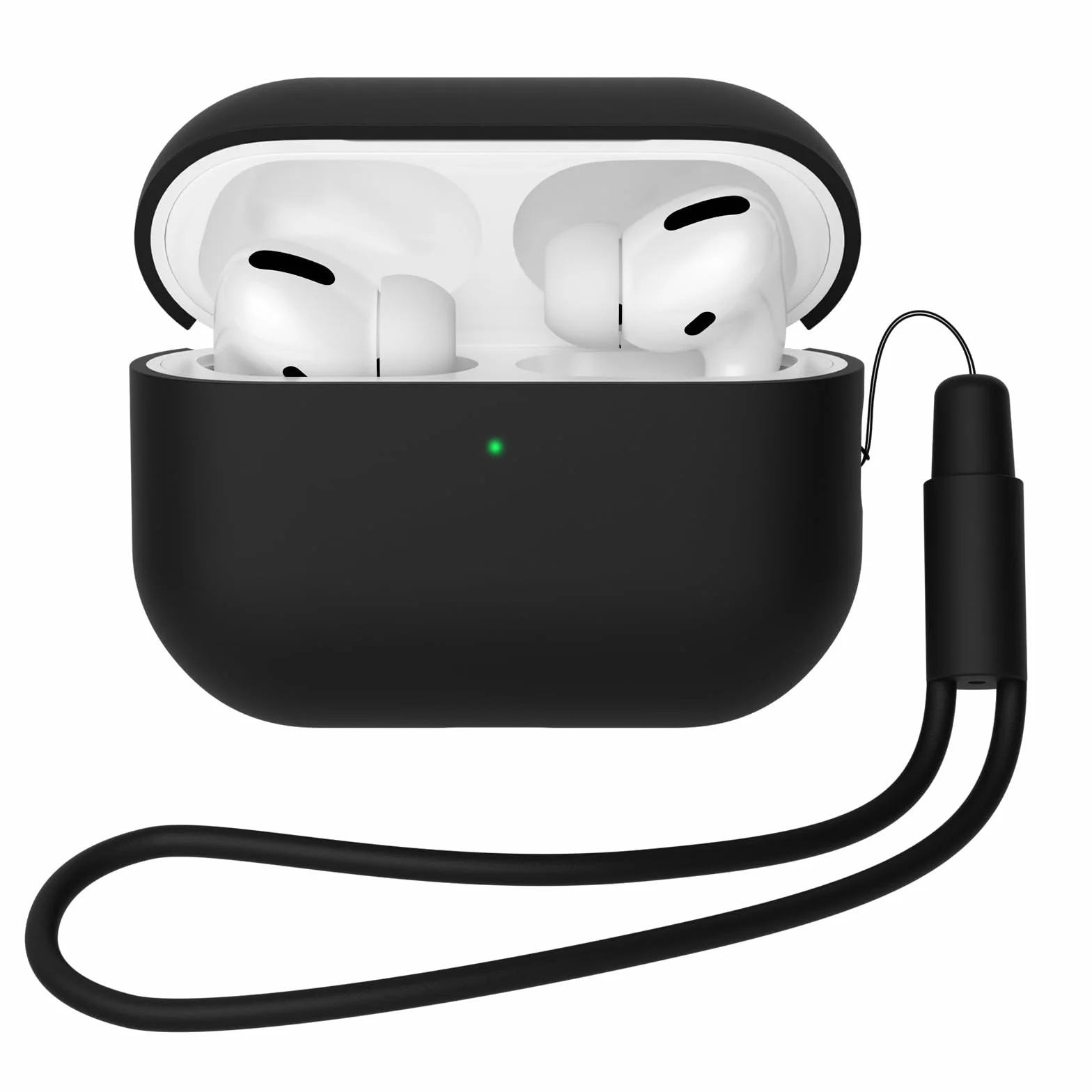 Coque en Silicone Compatible avec Airpods Pro 2 (2022), Ultra-Thin, Étui de Protection Souple, LED Avant Visible, Noir