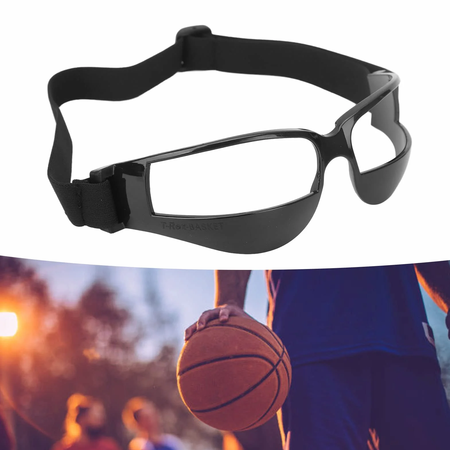 Lunettes de Basket-Ball Noires Anti-Chocs Réglables