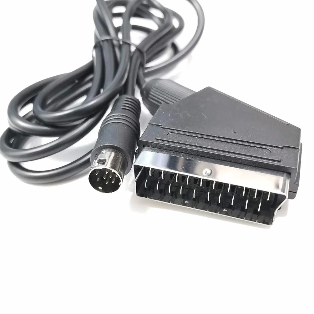 SHOTAY Câble, câble Adaptateur OFC Péritel RVB/RGBS 1,8 m pour Console de Jeu Sega MD2 Câble péritel RVB 9 Broches V Pin/C Pin Noir