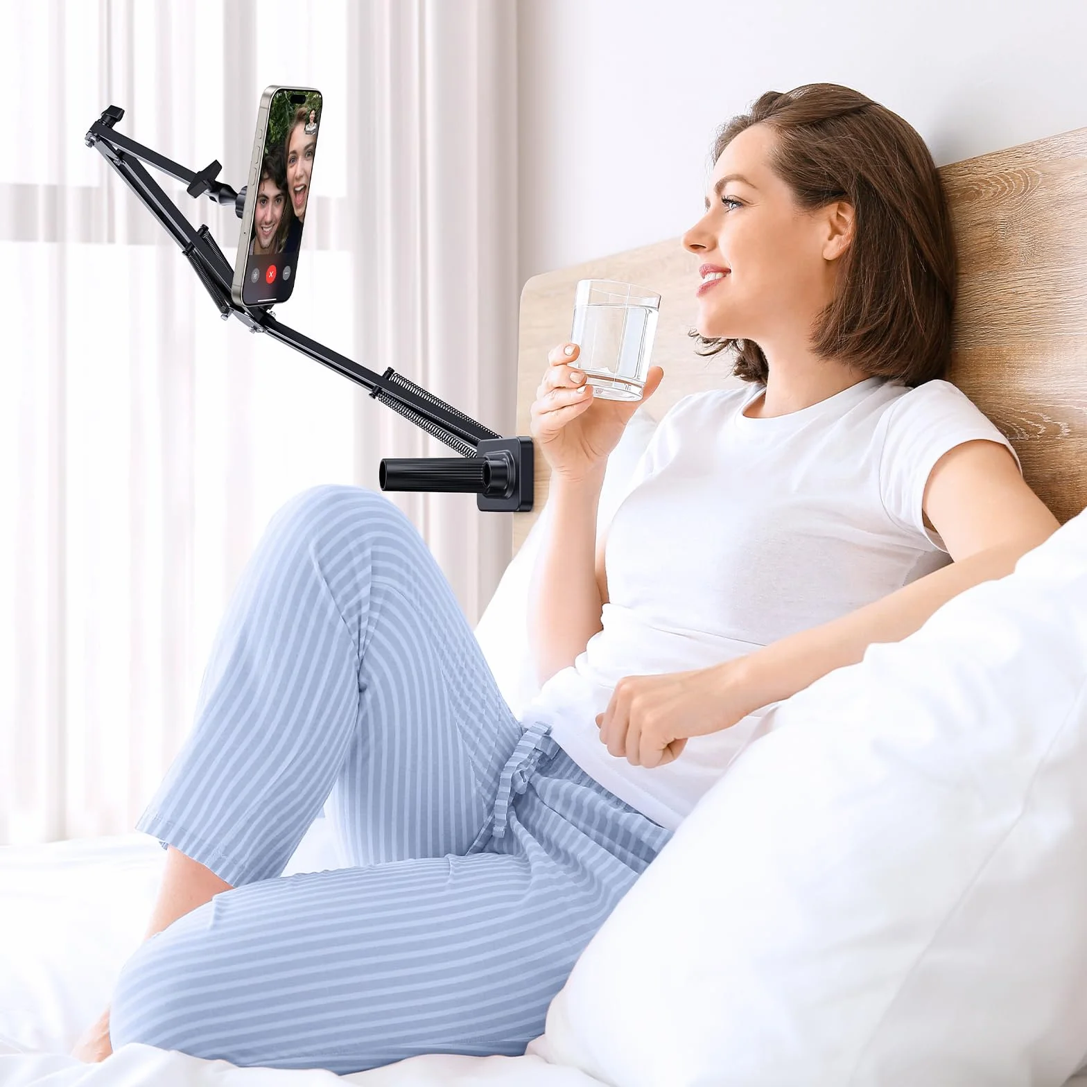 UGREEN Support Téléphone Magnétique Lit Bureau Bras Articulé Flexible Porte Smartphone Aimanté Compatible avec MagSafe iPhone 16 Plus Pro Max 15 14 13 Galaxy S24 Ultra Anneaux Métallique Inclus