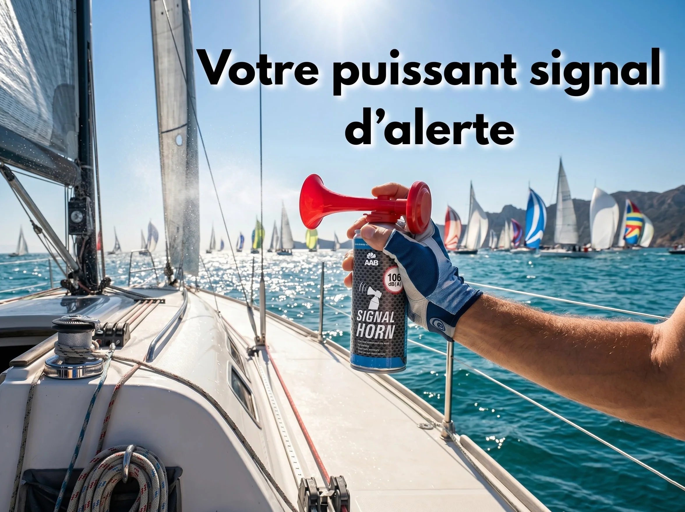 AABCOOLING 1X Signal Horn 106 DB(A) Jusqu'à 120 Signaux Corne de Brume Supporter
