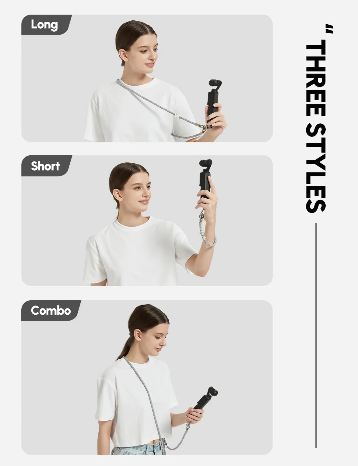 Cordon pour Pocket 3,Cordon Patch 2,Sangle Bandoulière & Dragonne,Lanière pour DJI Osmo Pocket 3, Sangle pour Téléphone