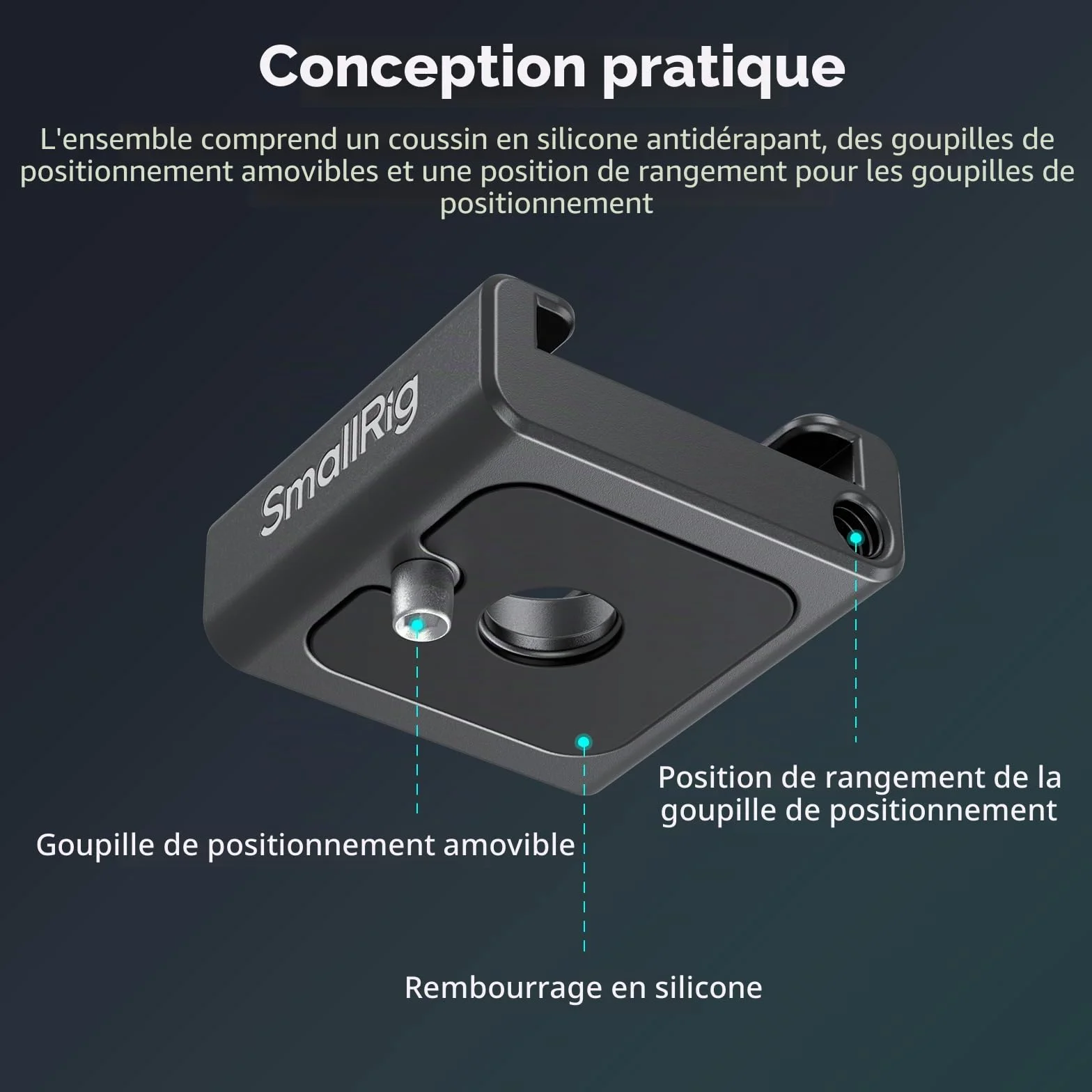 SMALLRIG Adaptateur de montage anti-torsion pour griffe froide (2 PCS) avec vis 1/4"-20,pour microphone de moniteur de lumière LED flash,avec broches anti-torsion,compatible avec la cage SmallRig-5032