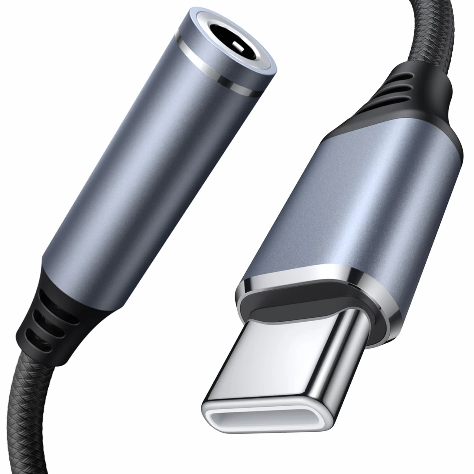 Adaptateur USB C Jack 3,5mm, Convertisseur USB-C vers Casque Compatible Samsung Galaxy, MacBook Pro, Huawei, Honor (Noir)