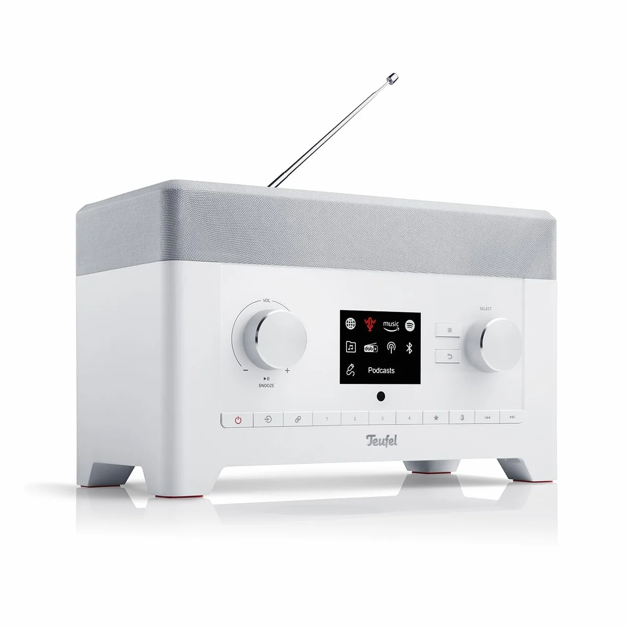Teufel Radio 3Sixty Enceinte Radio Internet, WiFi et Bluetooth, FM/Dab+, Son à 360 degrés avec subwoofer intégré (Blanc)