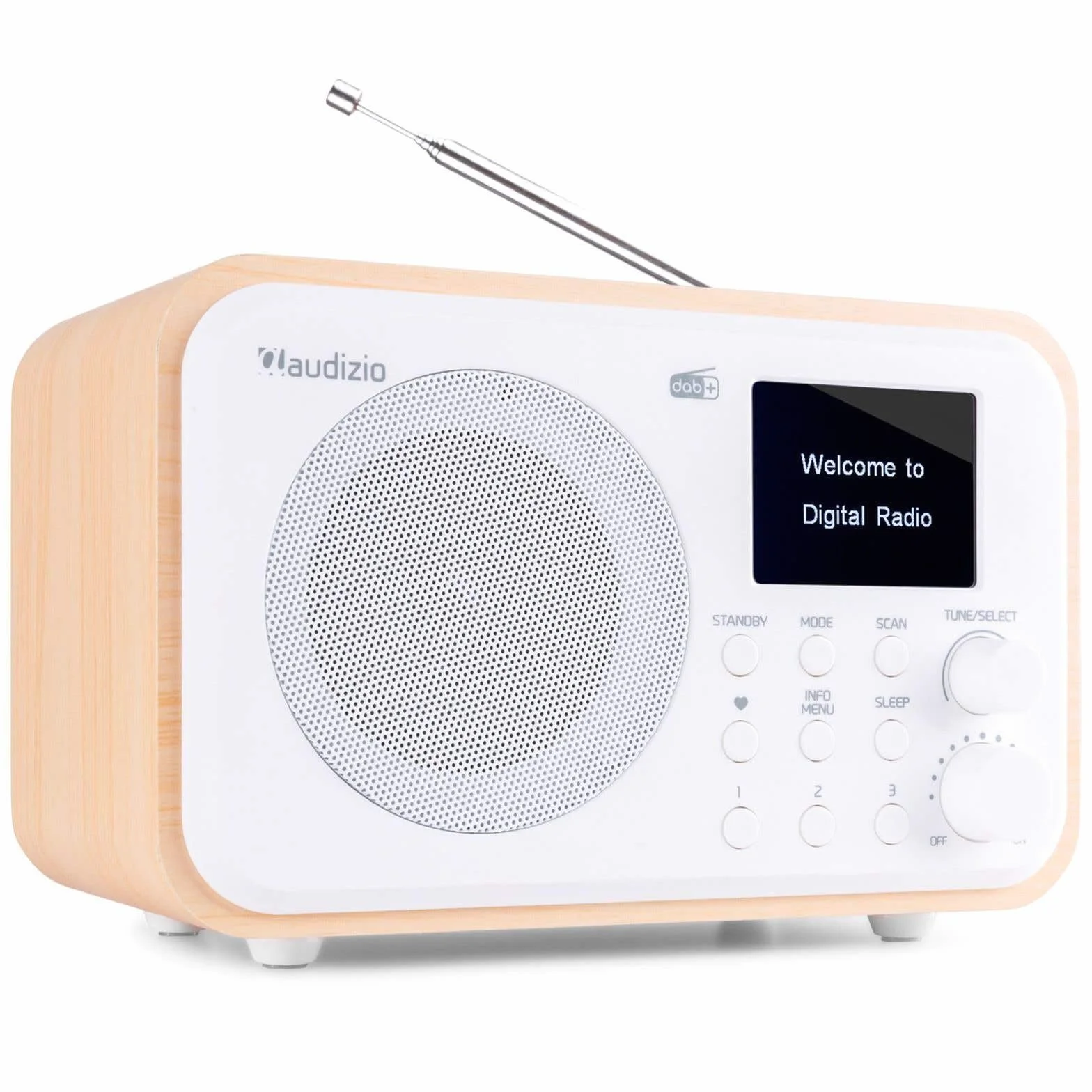 Audizio Milan Radio DAB+/FM Portable Bluetooth 2,4" Écran Couleur 2000 mAh Blanc