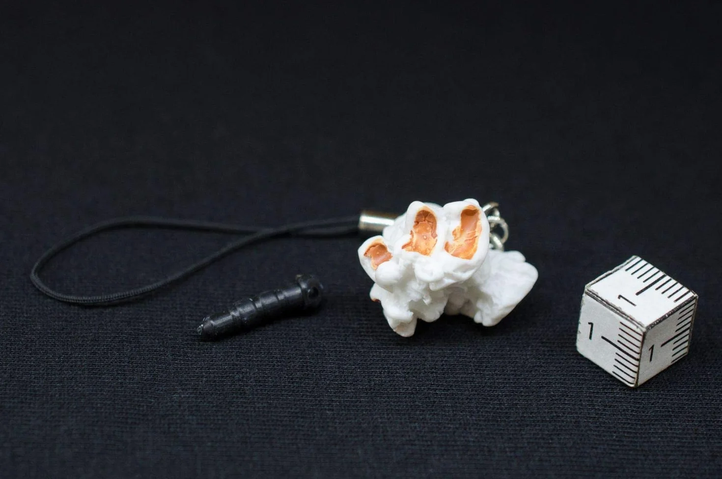 Miniblings pop-corn Pendentif pour téléphone mobile pop-corn cinéma mobile pendentif bijoux faits à la main 3D I Porte-clé Porte-clés