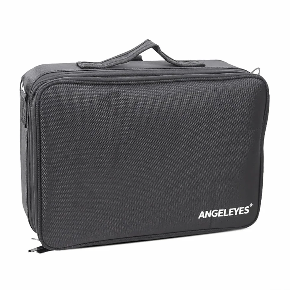 Zoegneer Sac de rangement pour accessoires de télescope astronomique avec séparateurs amovibles en tissu Oxford pour camping, randonnée, astronomie, photographie, oculaire, noir, S ou L (taille L)