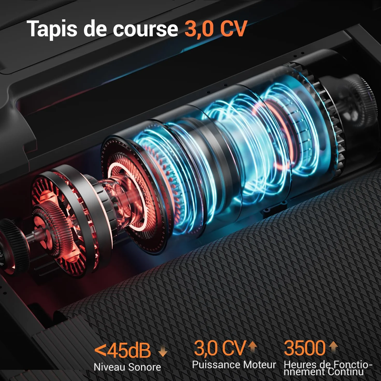 LONTEK Tapis de Course Pliable Inclinable 15% 12KM/H Moteur 3,0 CV Charge Max 136KG