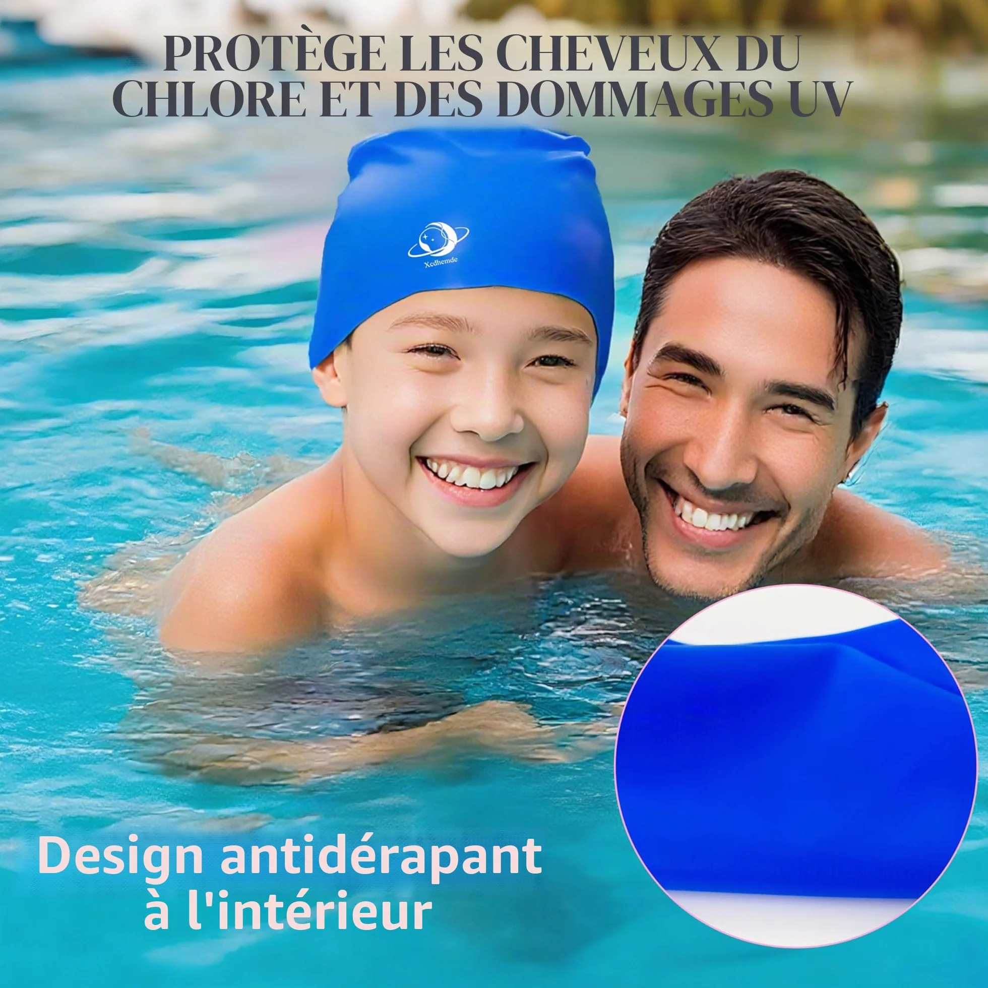 Bonnet de Bain Enfant Silicone Natation Piscine Confortable Souple