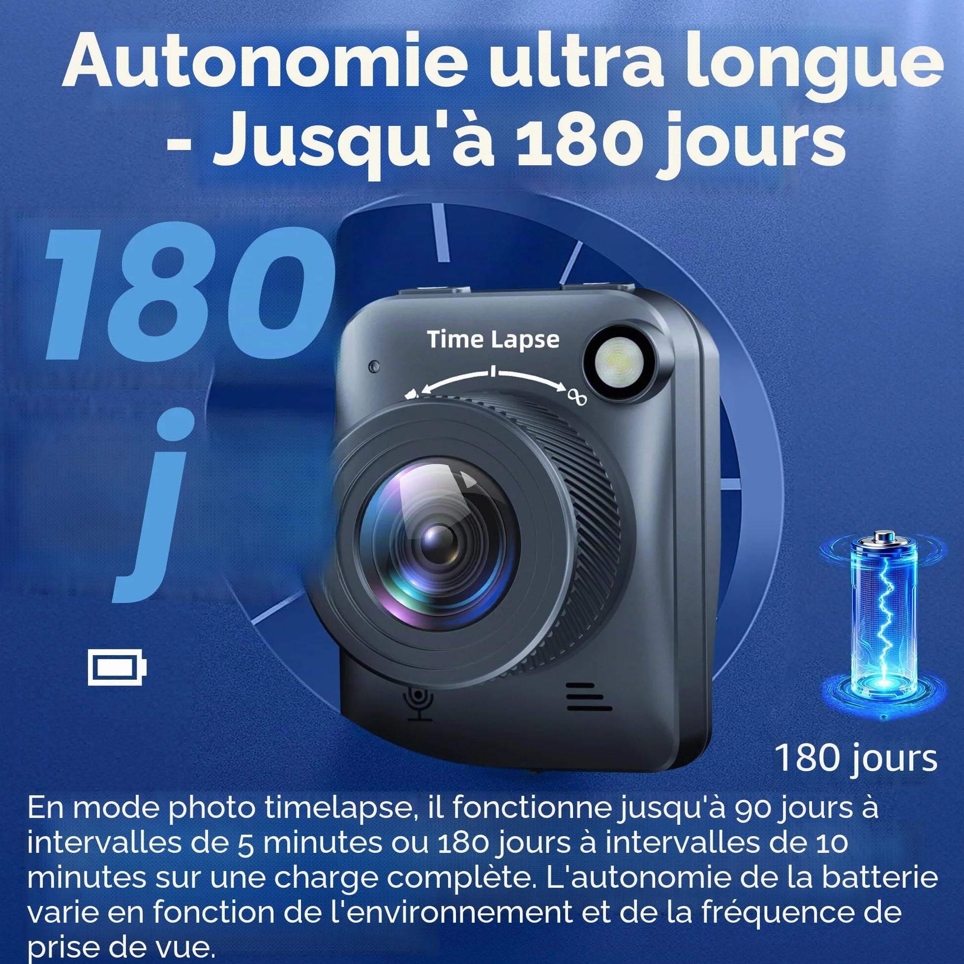 Dsoon Caméra Timelapse FHD pour la Construction, Les Plantes, la météo et la Vie, avec résolution 4K, écran LCD TFT HD 2,4", 180 Jours de Veille étanche IP66, Carte TF 64 Go Incluse