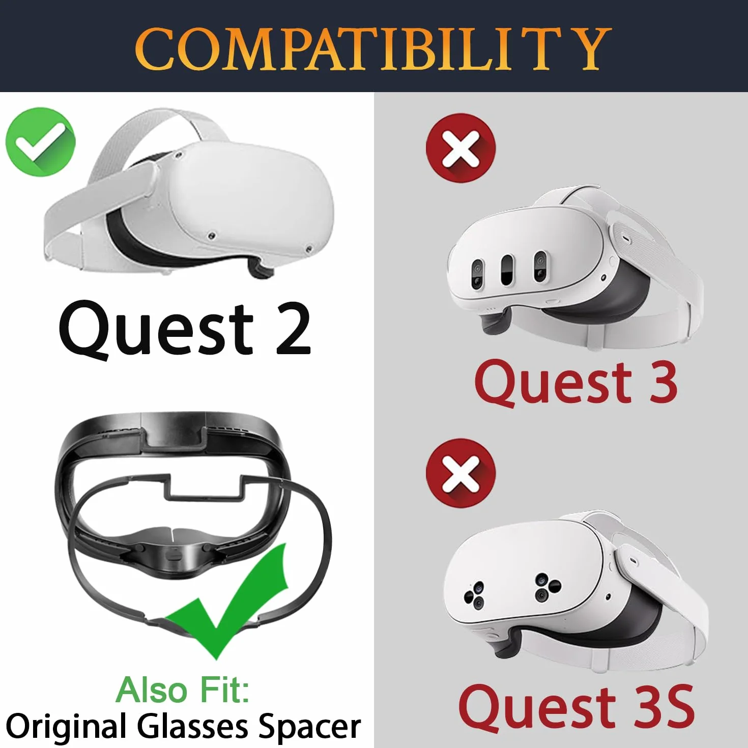 SOULWIT 2 Pièces Gel de Refroidissement Face Cover Pad pour Meta Quest 2, Remplacement pour VR Casques