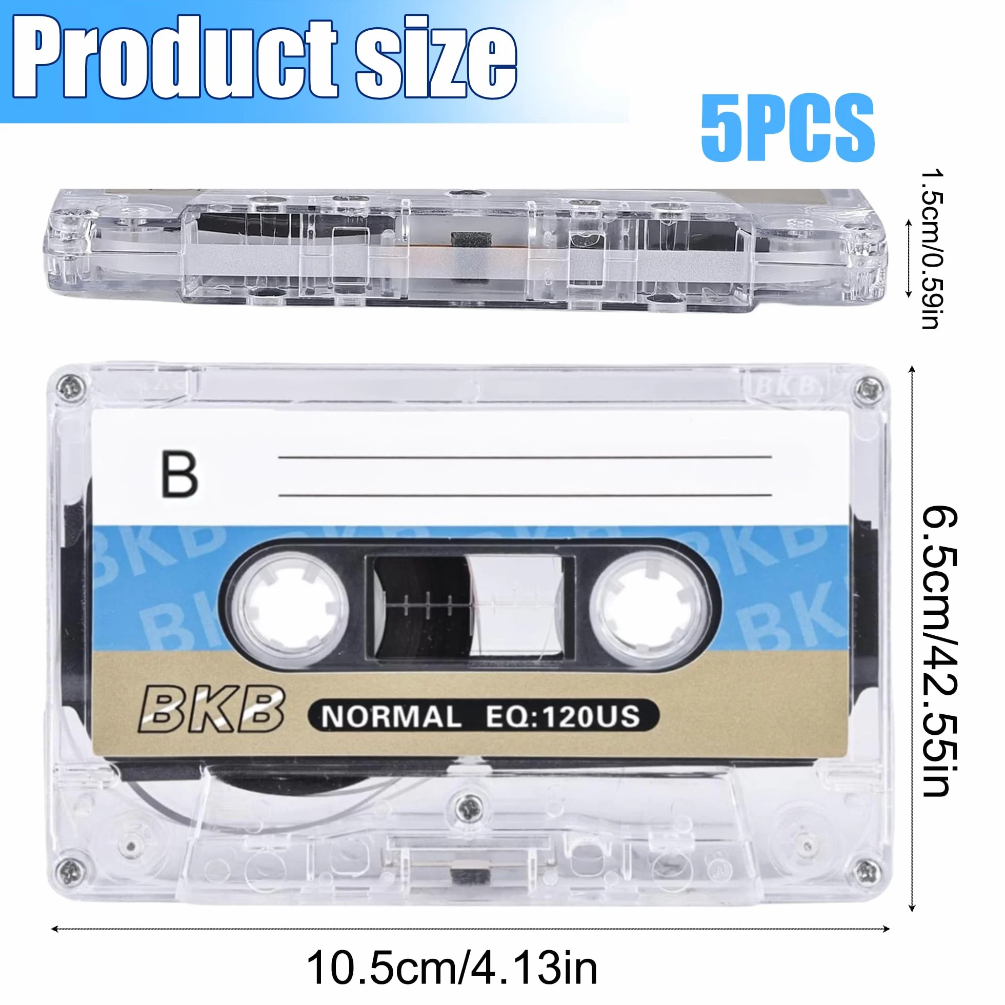Lot de 5 cassettes audio vides, à faible bruit, cassettes de musique de 90 min, cassettes vides, convient pour les conférences, les séminaires et les enregistrements quotidiens