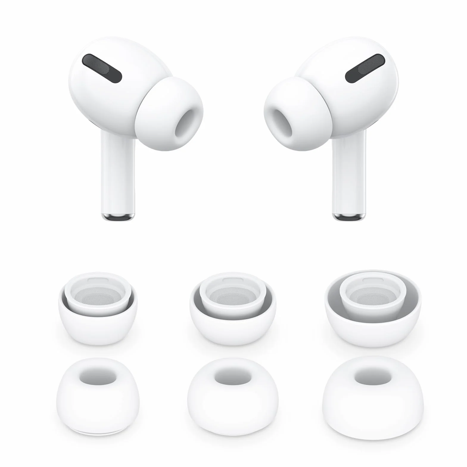 Wanme Embouts de Rechange pour Airpods Pro/Airpods Pro 2, Silicone avec Trou de Réduction du Bruit et Garde-Poussière