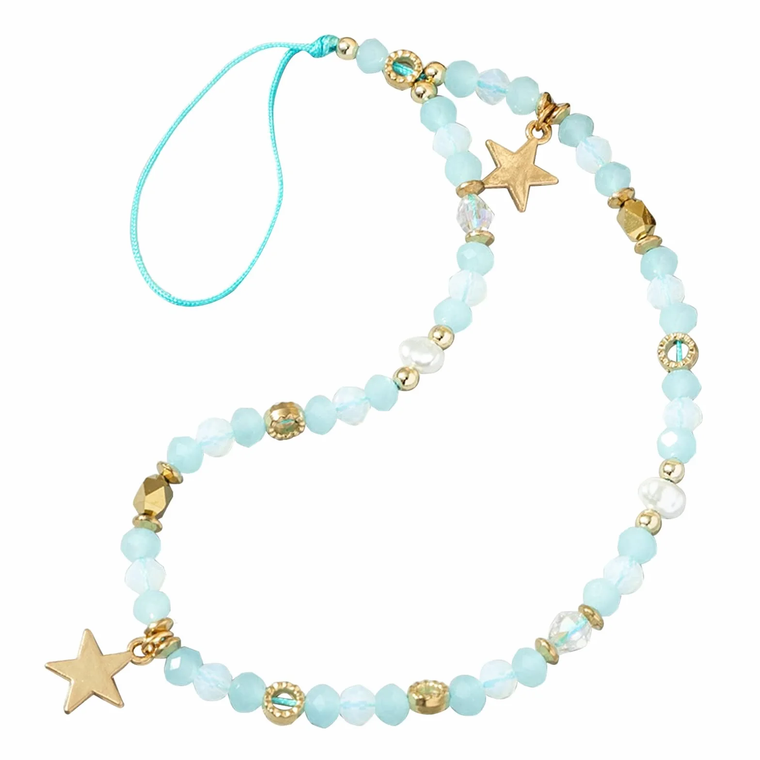 WaTudouYe Chaîne de perles pour téléphone - Bijoux pour téléphone - Anti-perte - Cordon pour téléphone - Corde en étoile - Pendentif pour téléphone - Lanyard pour téléphone pour femmes et filles