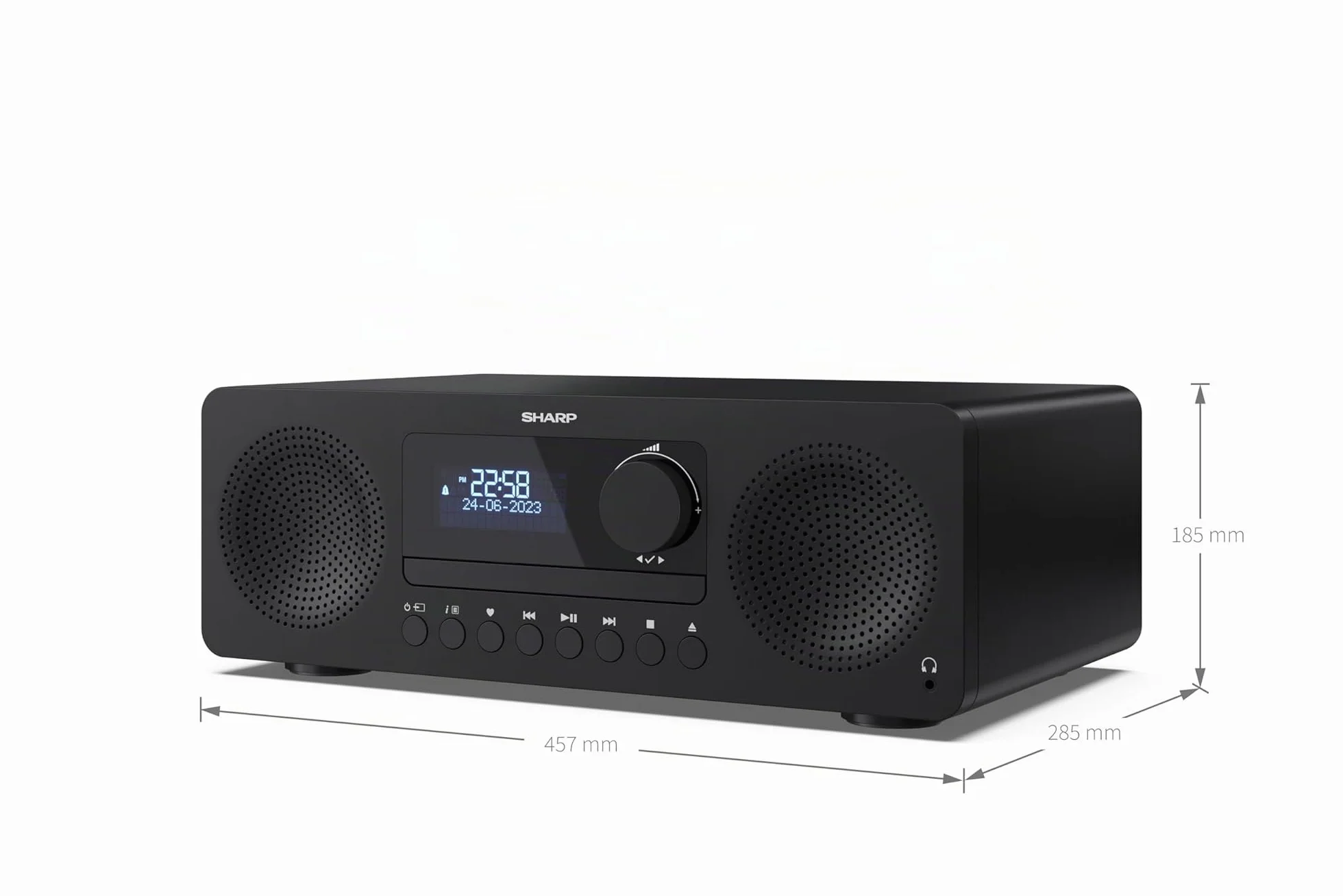 SHARP XL-B720D(BK) Tokyo All in One Sound System Radio Dab Dab+ FM Bluetooth CD MP3 USB Casque 60 W Noir