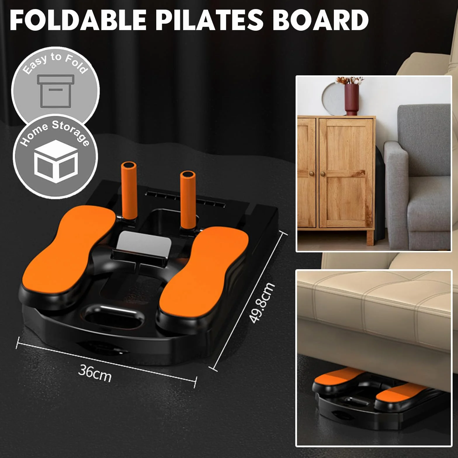 Planche de Pilates Pliable avec Rebond Automatique 24 Pieds antidérapants Multifonction Capacité 300 kg
