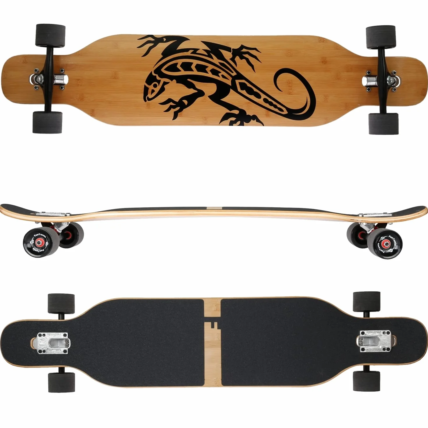 FunTomia Longboard Drop Through Cruiser 3 niveaux flexibles Roulement Mach1 Speed Outil en T