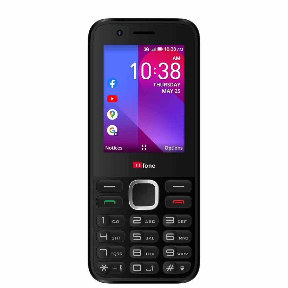 TTfone TT240 Téléphone Portable Simple 3G KaiOS Pay As You Go O2