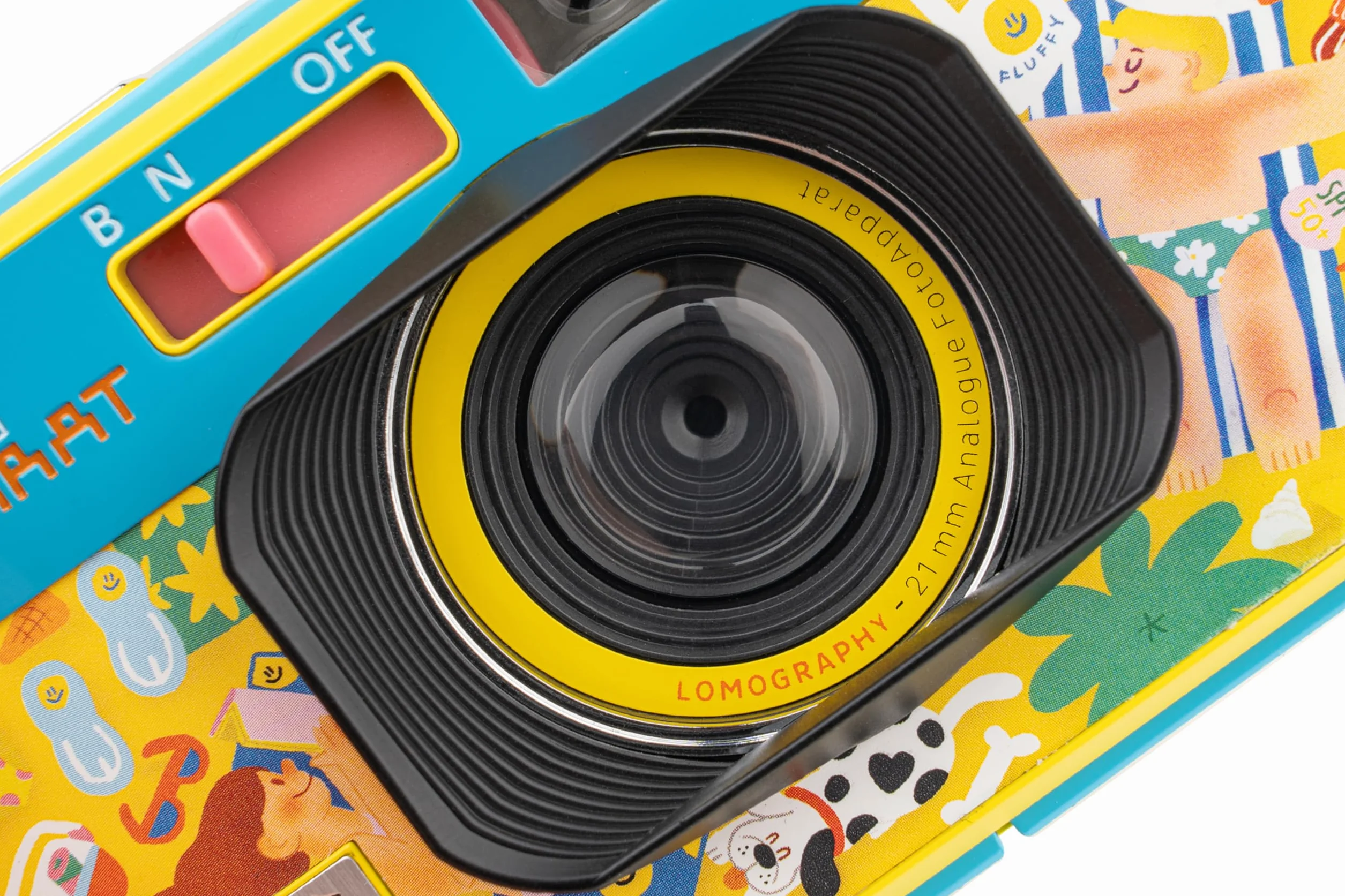 Lomography LomoApparat Appareil photo grand angle 35 mm édition Omelette duveteuse, filtres flash et couleur intégrés, objectif kaléidoscope, objectif gros plan, splitzer, exposition multiple, longue