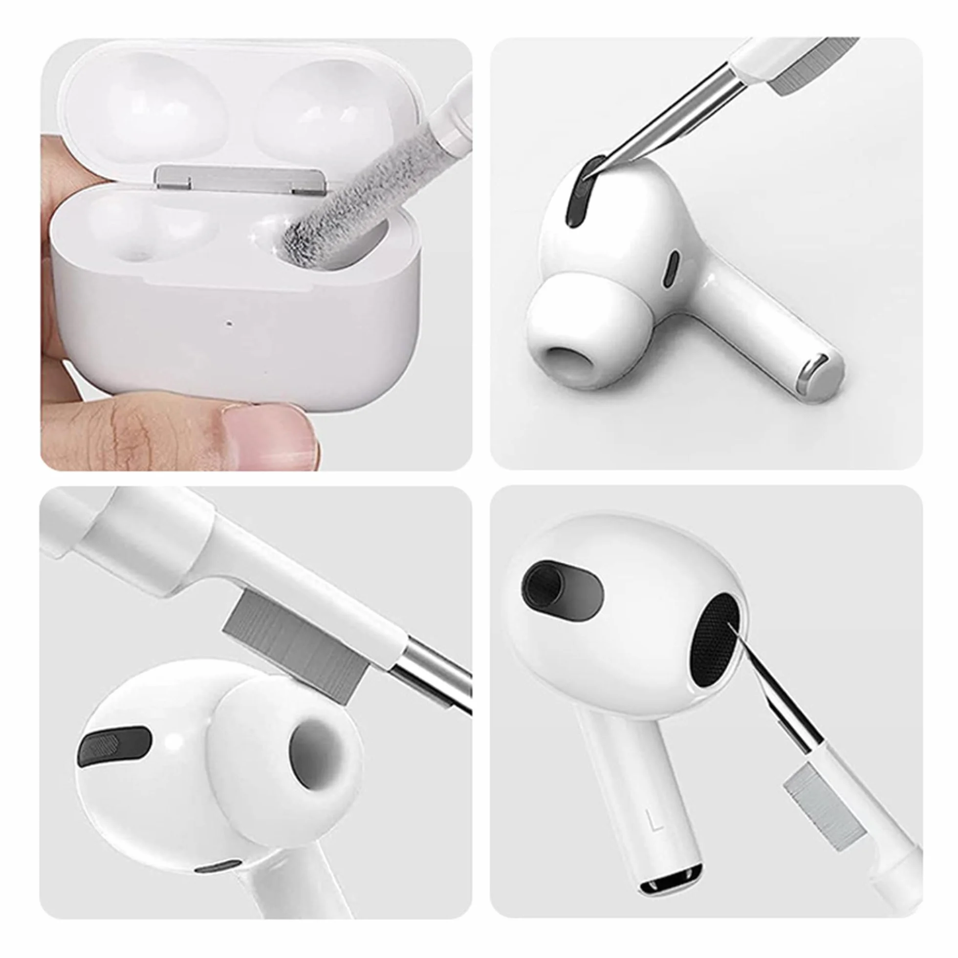 Fitudoos Compatible avec AirPods Pro 3 Coque,Témoin LED Visible,en TPU Coque Protection Antichoc,avec Porte-clés et Stylo de Nettoyage.(Transparent)