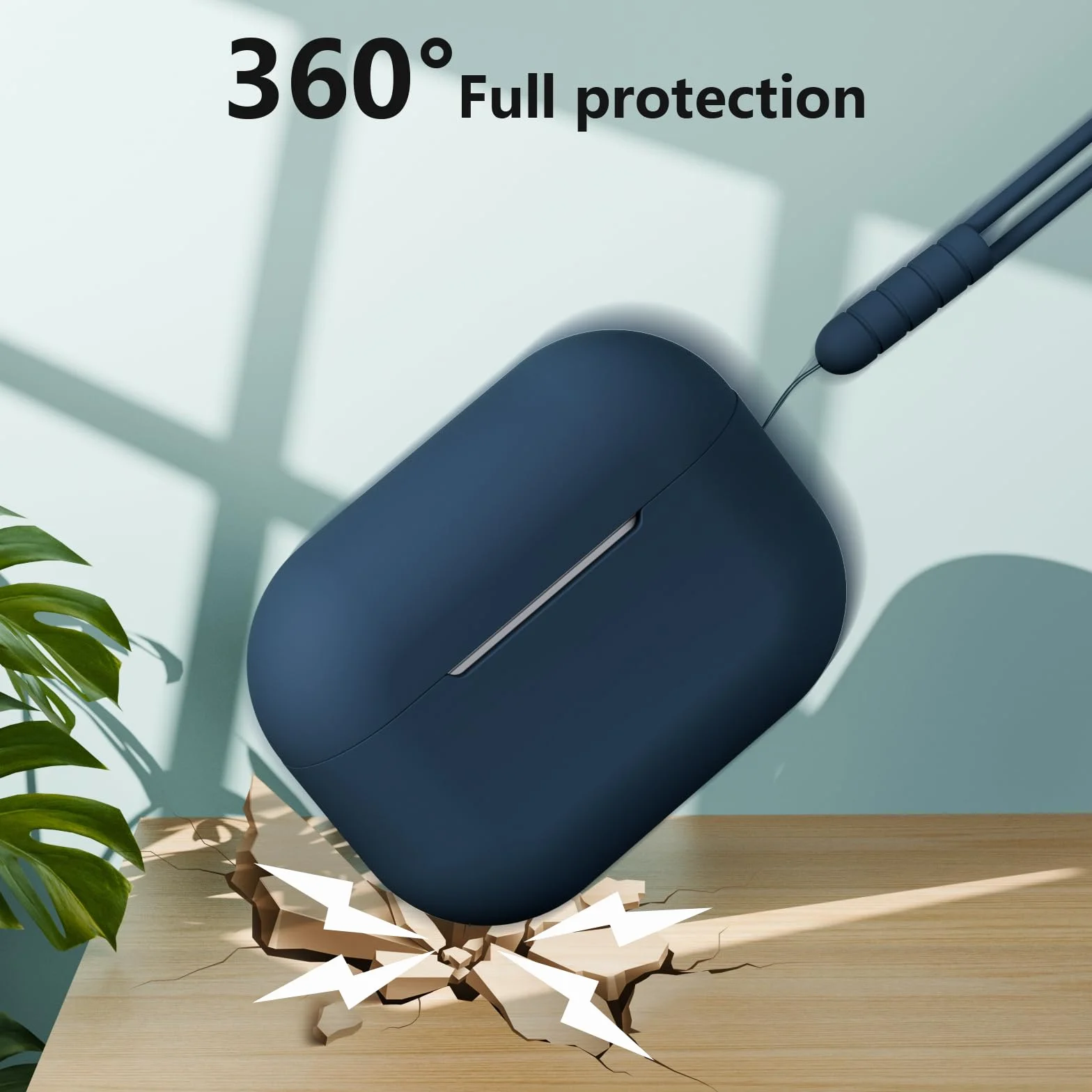 Étui Silicone AirPods Pro 2/1 Génération avec Lanière et Kit Nettoyage, Midnight Blue