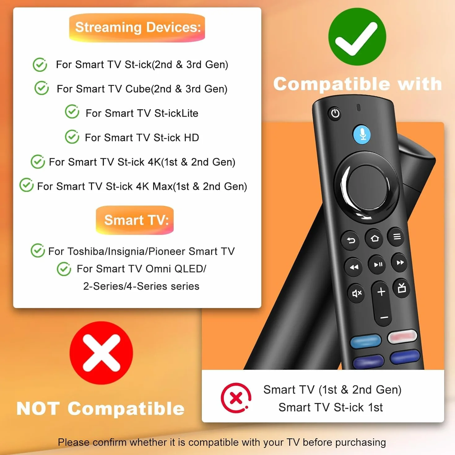 Télécommande vocale Smart TV 3 génération Remplacement S-ti-CK 2 gen 3 gen 4K Lite AG016