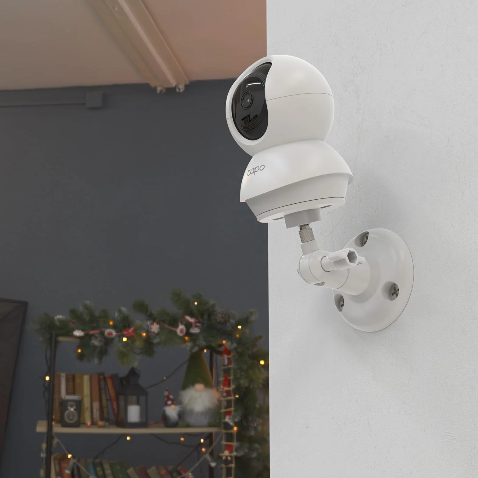 HOLACA Support mural Compatible avec TP-Link Tapo C200 / C210 / C220 / C201 / C202 / C211 / C212 / C222 / C230 Caméra de surveillance WiFi pour intérieur, Blanc 2 pièces