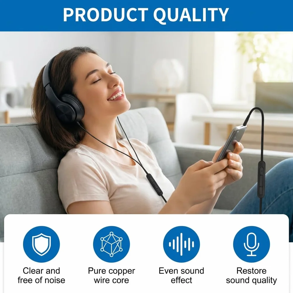 Câble Audio 3,5 mm vers 2,5 mm Compatible Bose 700 QC25 QC35 QC35II QC45 Casque 700 JBL Tune 760NC 750BTNC