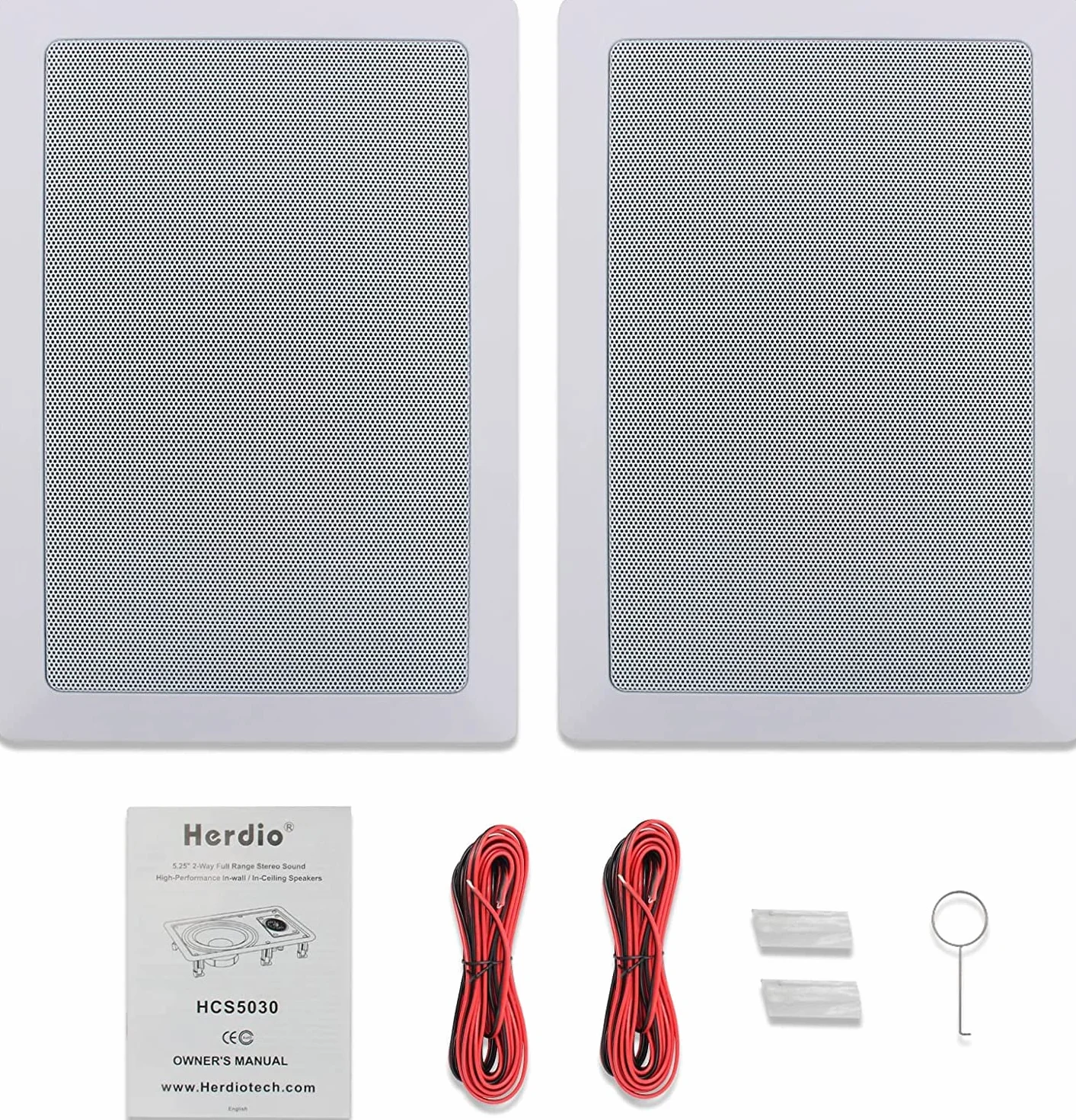 Herdio 5,25 Pouces Bluetooth Haut-parleurs de Plafond encastrés dans des Haut-parleurs muraux Parfaits pour la Maison, Le Salon, la Cuisine, Le Bureau