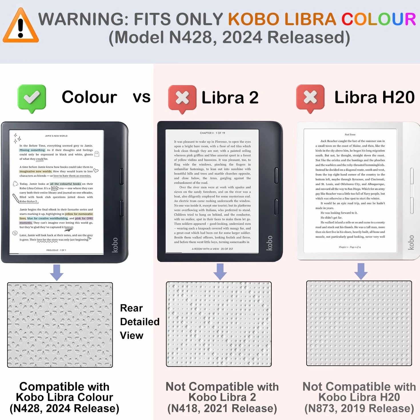 RSAquar Coque pour Kobo Libra Colour (Modèle : N428) Et Tolino Vision Colour 2024 avec Fonction Auto Veille Réveil, Vert Agave