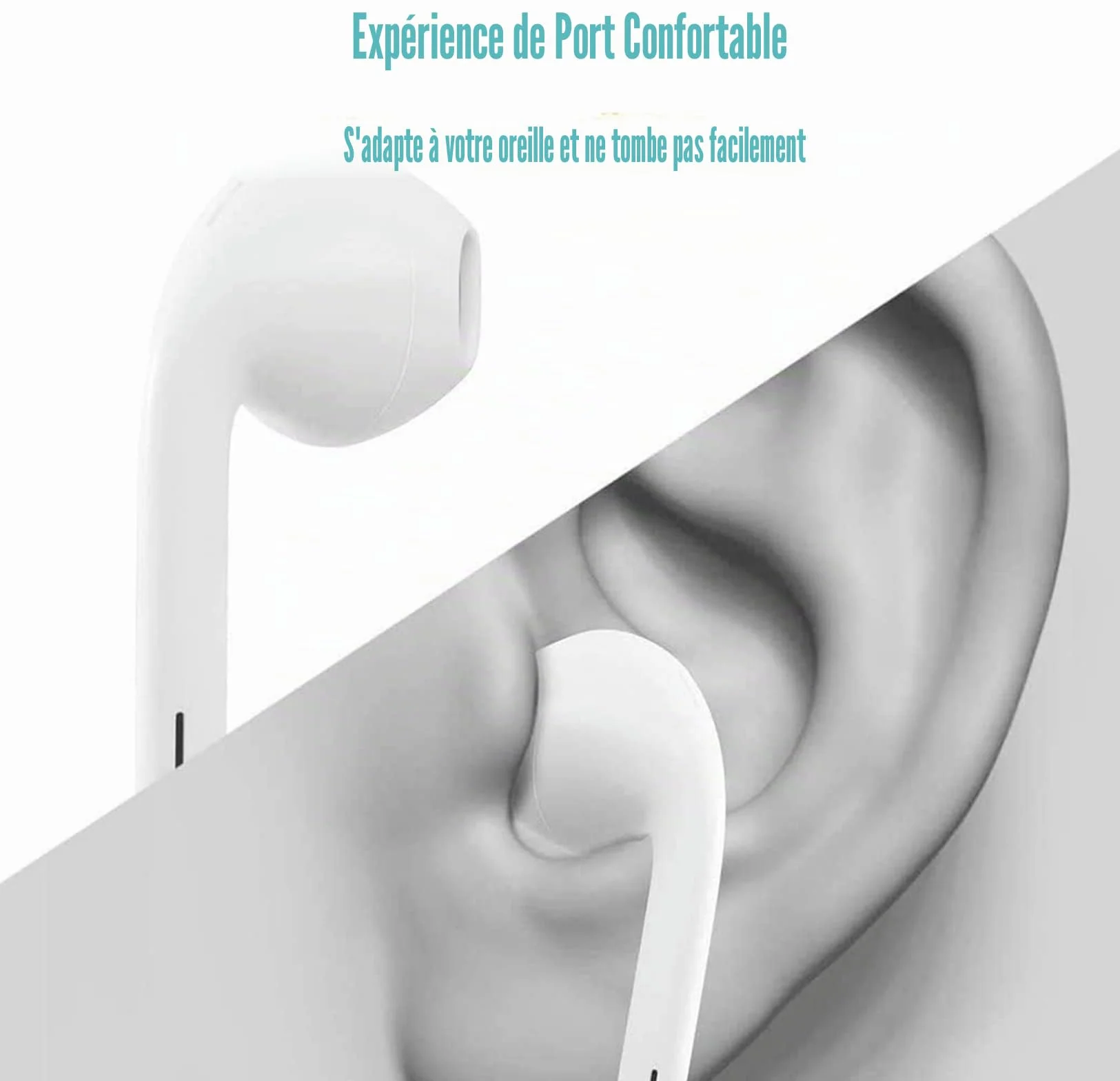 Lot de 2 écouteurs Lightning avec câble, certifiés Apple MFi pour iPhone 14/14 Plus/13/12/11/8/7 X Pro Max, écouteurs intra-auriculaires HiFi Audio Stéréo