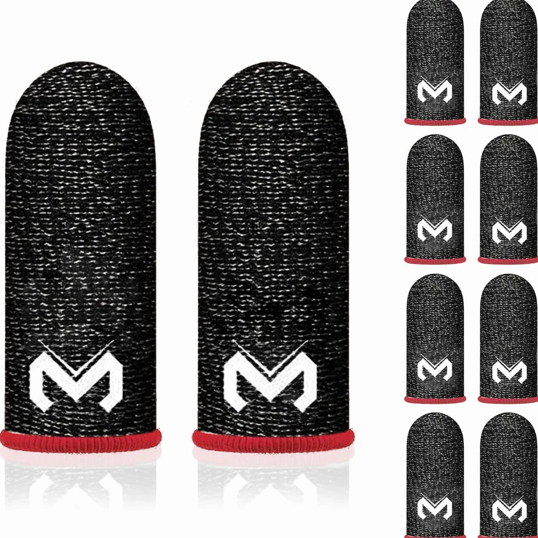 PUBG Mobile Phone Game Sleeve Finger, [10 Pack] Anti-Transpiration Respirant Finger Manches Écran Tactile Tir et Visée Sensibles - Finger Manches pour Couteaux Out/PUBG pour Android et iOS