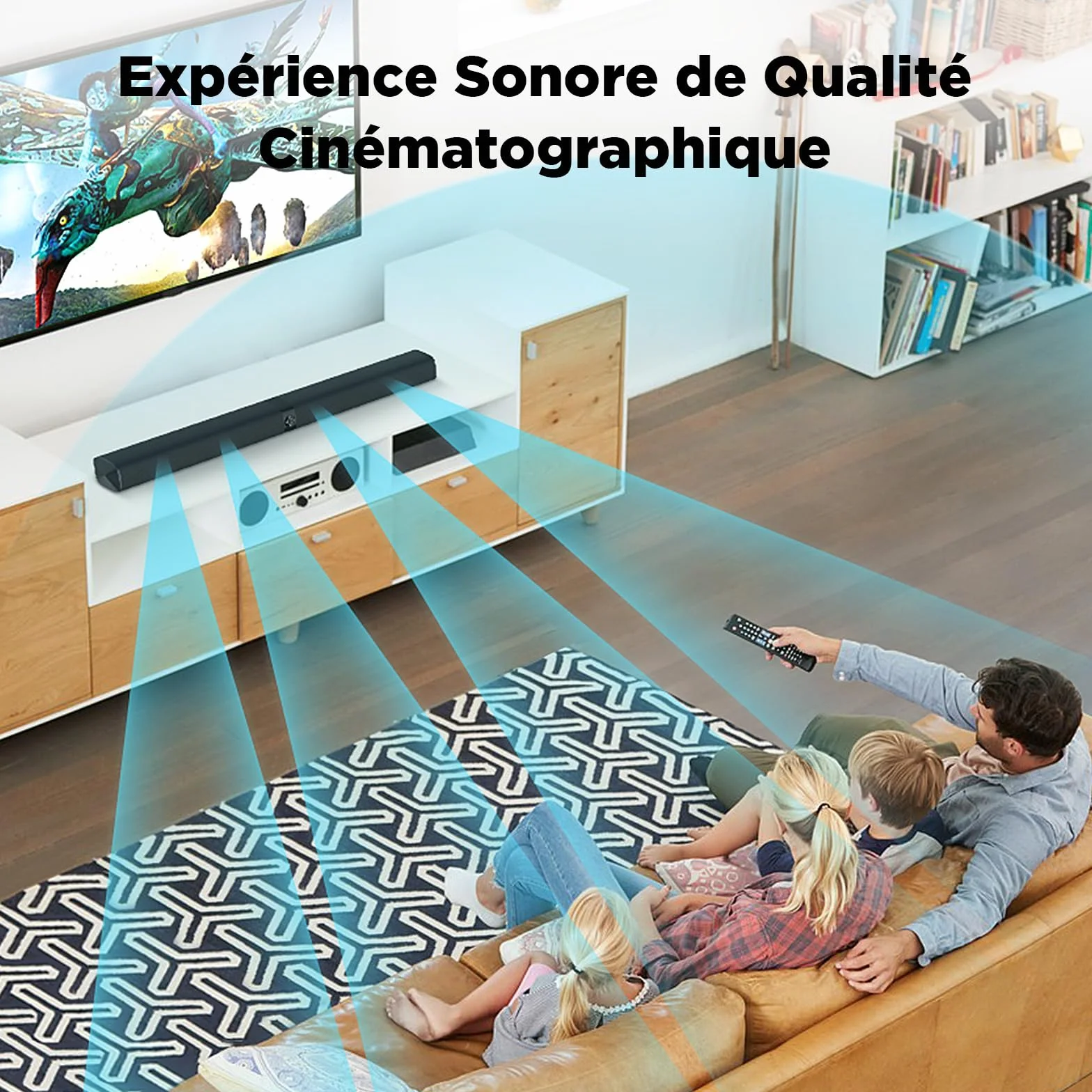 GarageRock Barre de Son TV 2 en 1 Divisible, Haut-parleurs Stéréo avec 3 Modes d'Égalisation, Arc/Opt/AUX