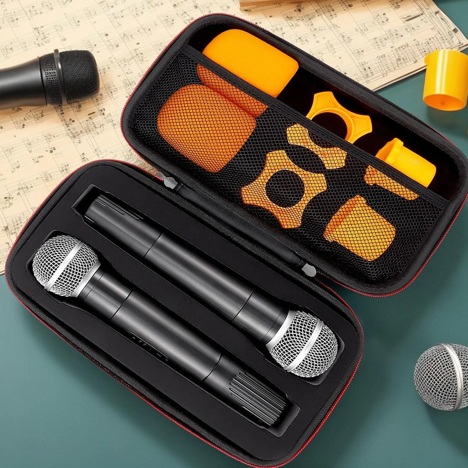 Étui pour Microphone USB sans Fil - Boîte de Rangement Antichoc pour Microphone Karaoké - Voyage en Plein Air
