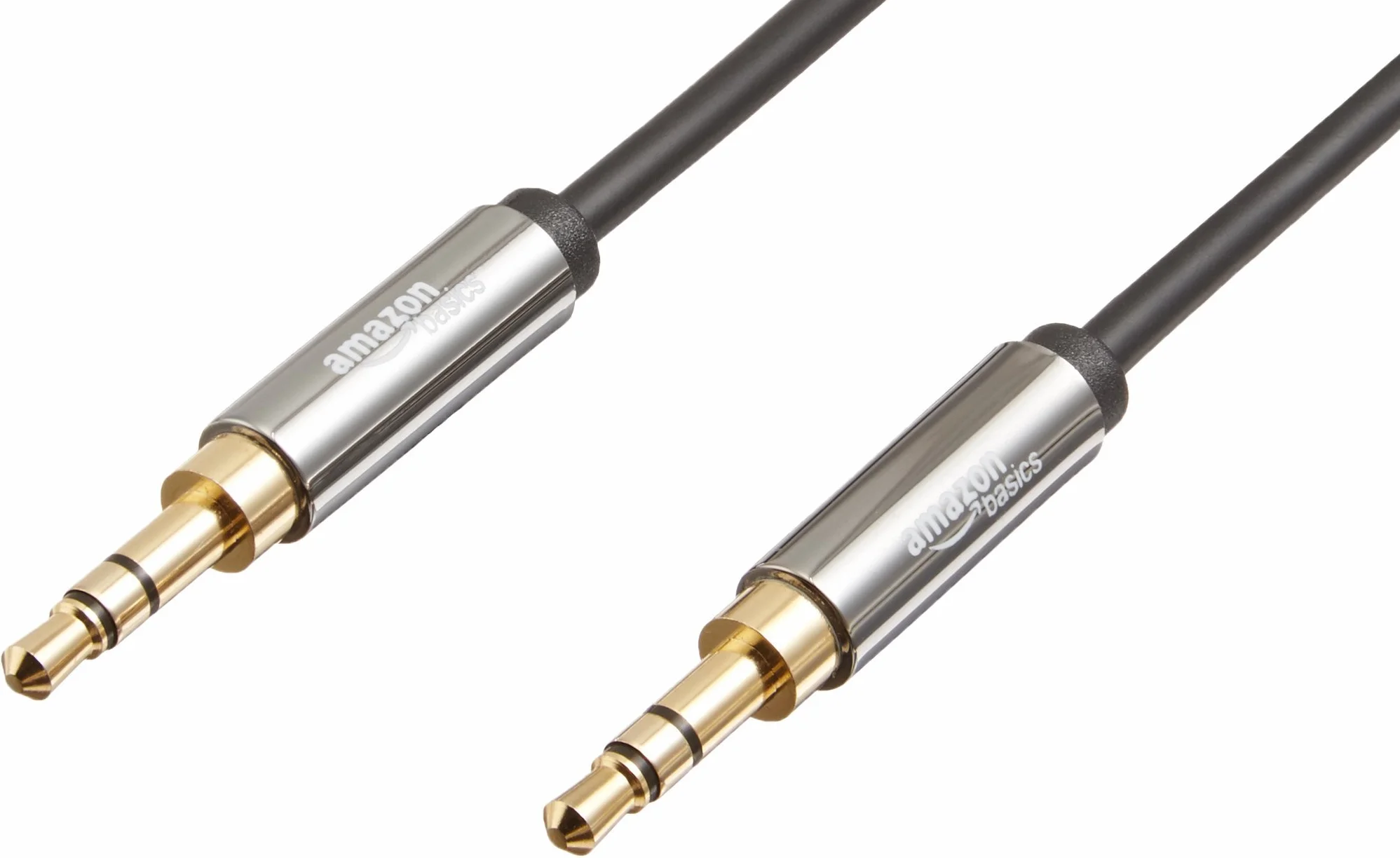 Amazon Basics Câble audio stéréo vers Auxiliaire mâle, 3,5 mm, 1.2 m, Noir