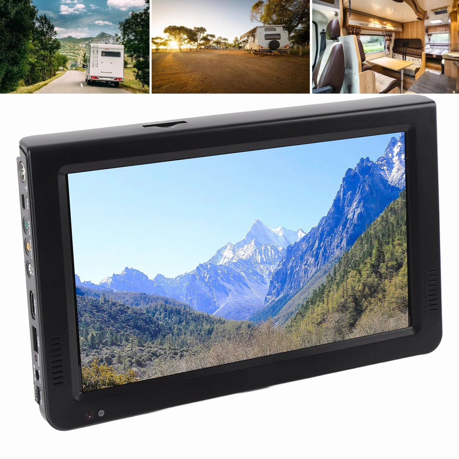 TV Numérique Portable de 10 Pouces, Petit Téléviseur avec Affichage LED HD, Tuner ATV/Numérique, Batterie 4000mAh et Prise en Charge de la Carte USB/SD pour Une Utilisation