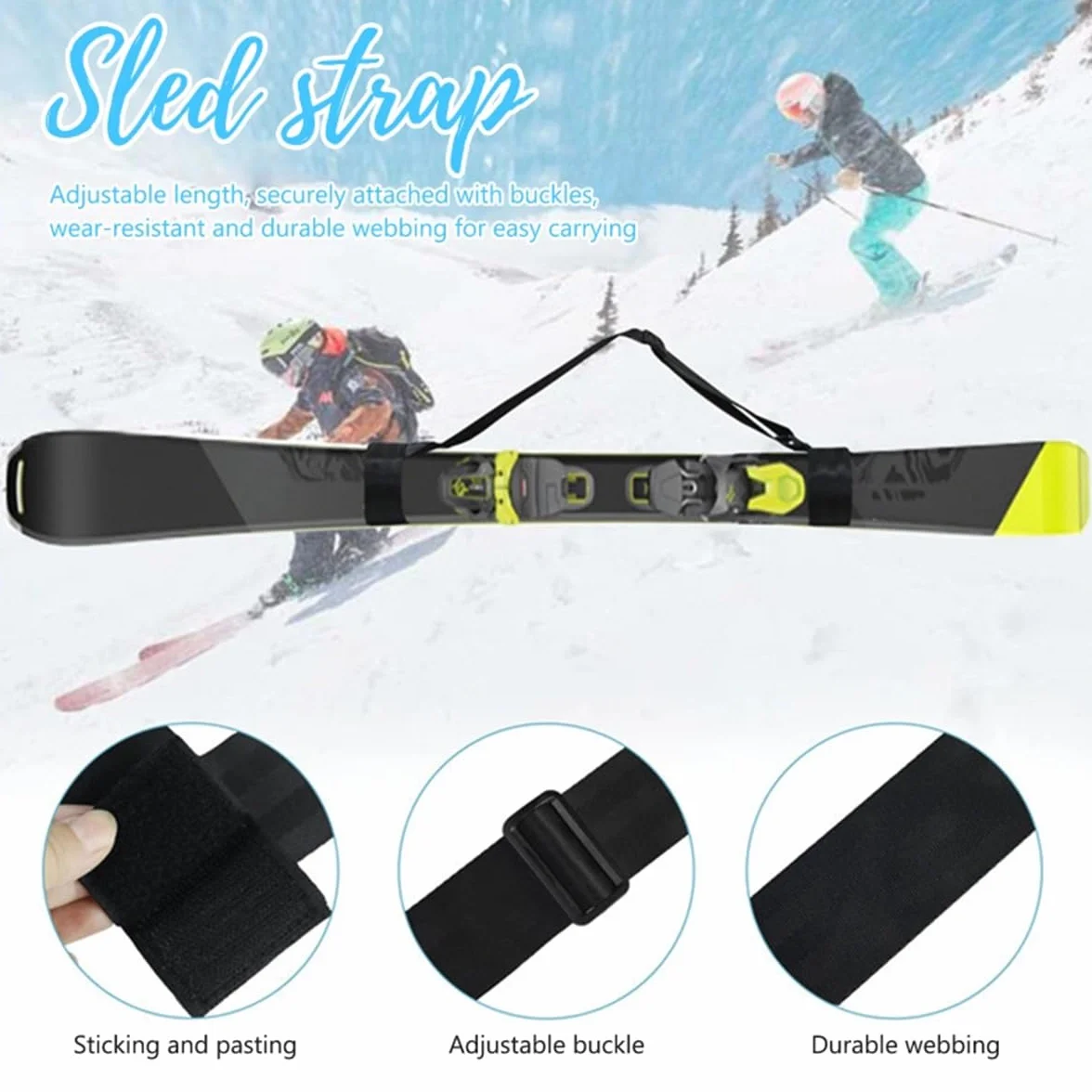 Sangles De Ski Skimate Bandoulière Réglable pour Planche à Neige Accessoires De Sport d'hiver Porte-Ski