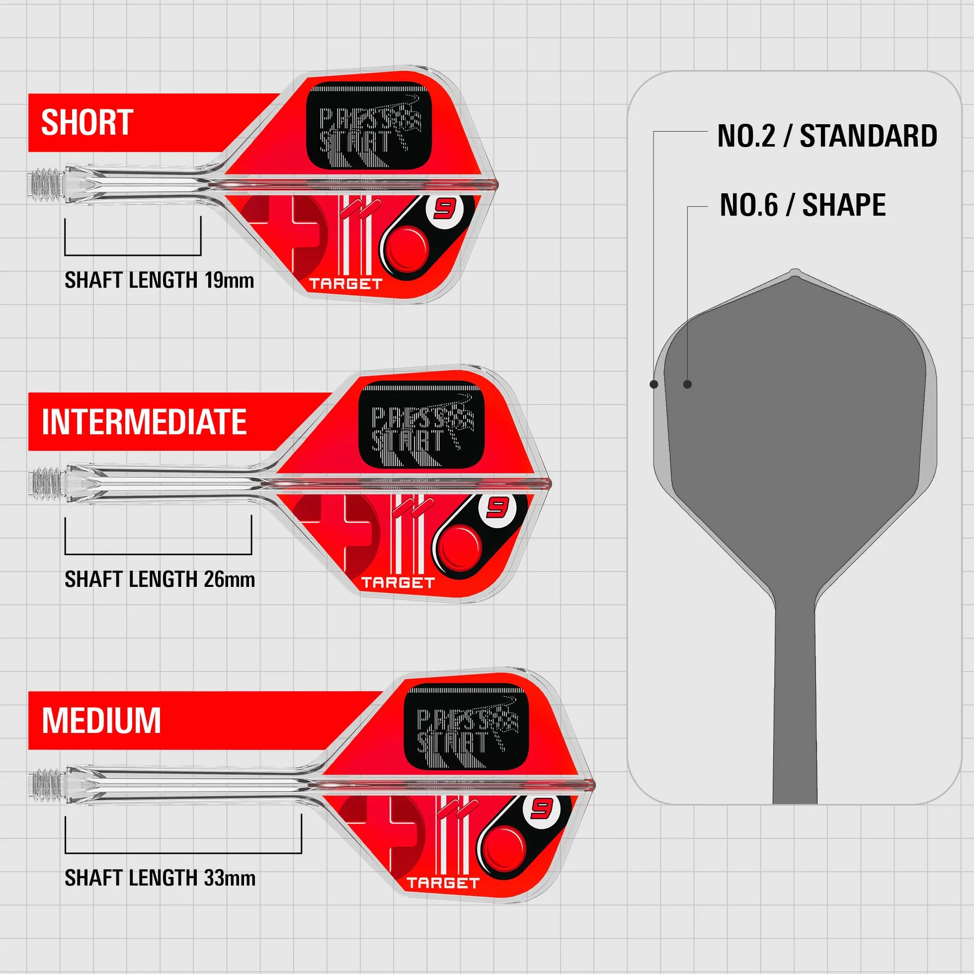 Target Darts K-Flex Game Over/Press Start/You Win Fléchettes Ailettes et Arbres N° 6 Lot de 3 Systèmes Intégrés Kflex Vol et Arbre Tige Moulée Tout-en-Un Court Intermédiaire Moyen