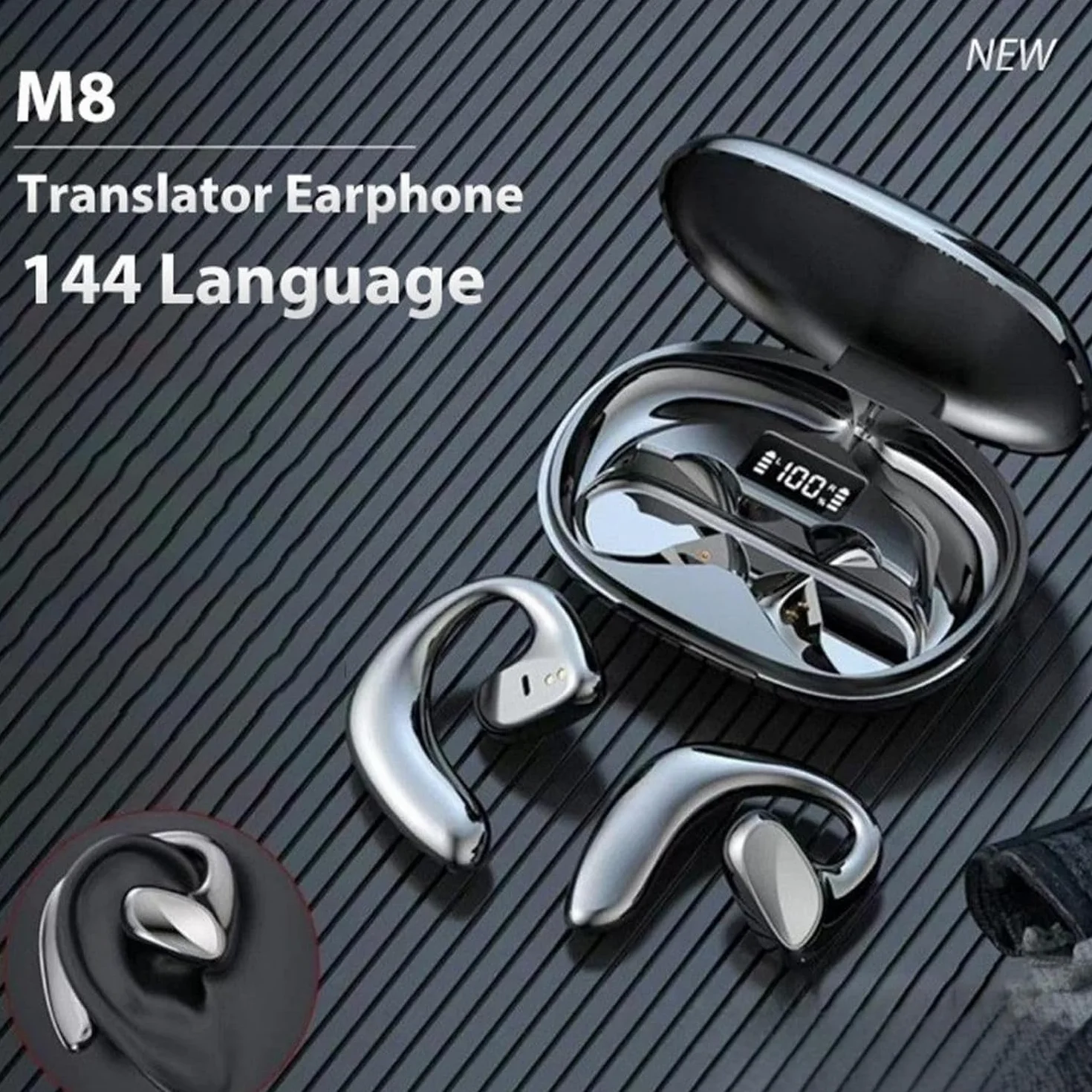 XJQ AI Translation Earbuds (Noir)