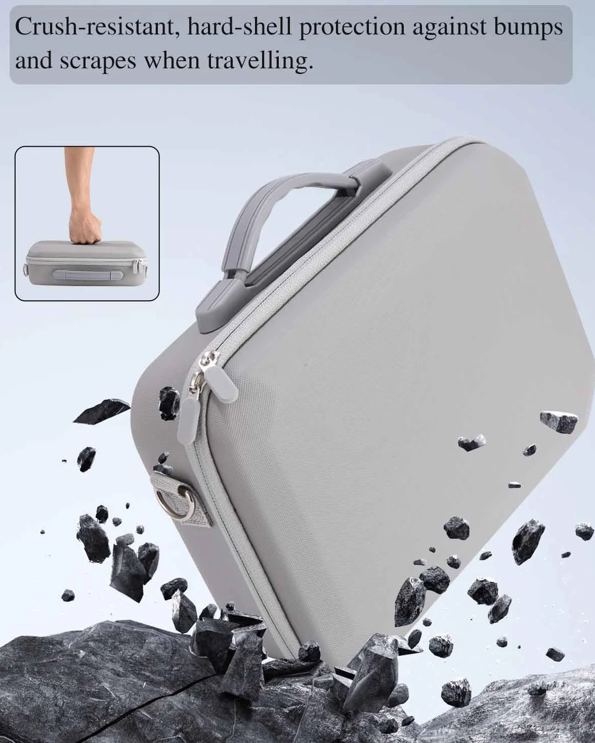 Étui pour DJI Mini 4K/2 SE, Sac de Transport Portable, Case Rigide Étanche pour DJI Mini 4K, Radiocommande RC-N1C et Accessoires, Gris